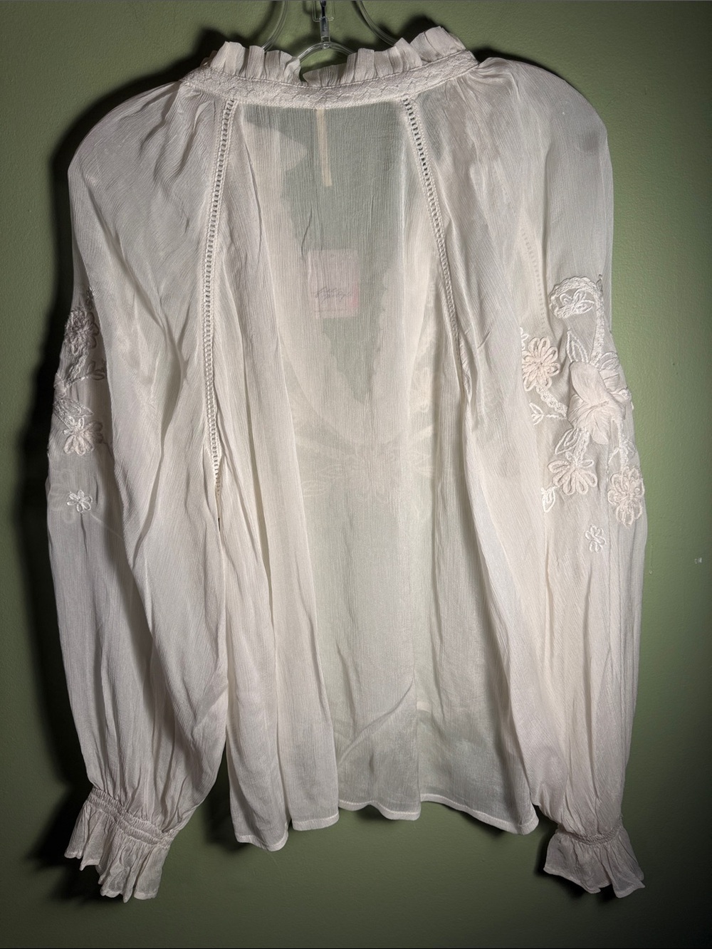Free People Bali Dragon Lily Embroidered Peasant Blouse M NWT - Picture 11 of 12
